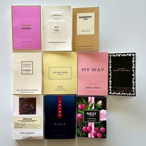 10-Piece Bundle Luxury Minis Chanel Chance, No. 5, Coco Mademoiselle, Prada, Etc